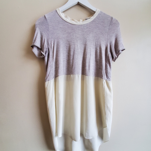 Wilfred Capucine Silk T-shirt Two Tone Tee shirt, lavender and Cream, XS - Picture 5 of 8